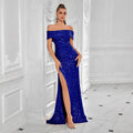 Women's Sequin Embellished Slim Fit Slimming Evening Gown Banquet