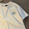white short-sleeved xinjiang pure cotton men's t-shirt summer korean style trendy men's loose round