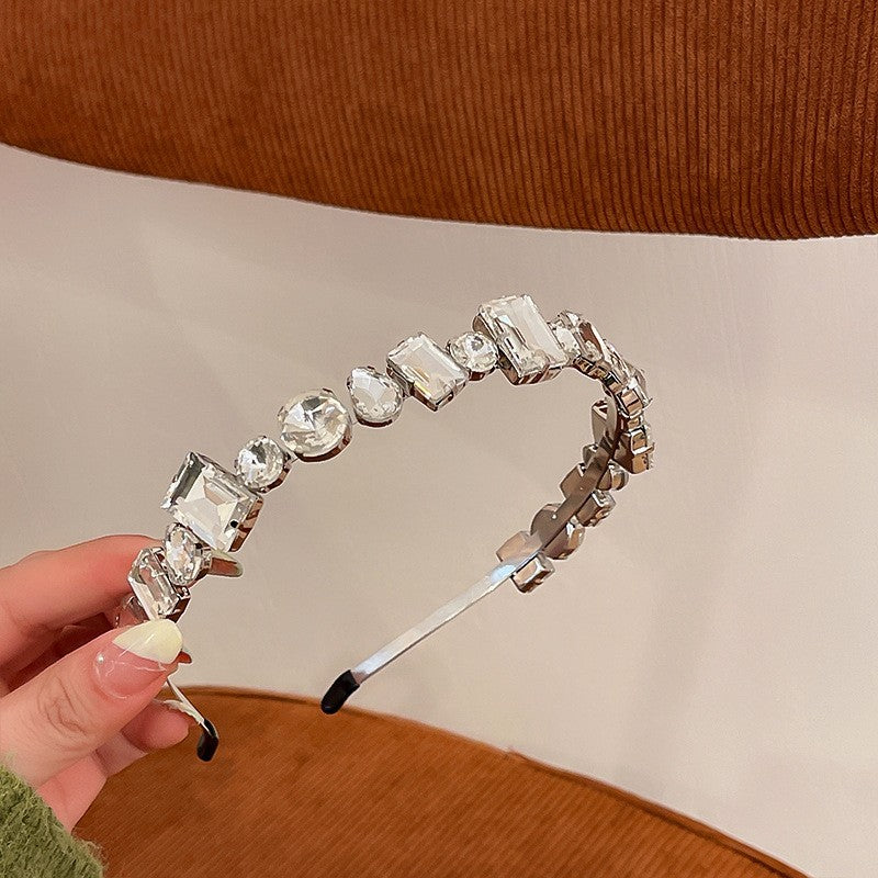 French Pearl and Rhinestone Floral Headband - view 7