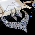 Eden Piece Light Heavy-Duty Crystal Geometric Leaves Jewelry Set Wedding Banquet Necklace Light Luxury Niche Necklace Women