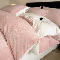 Floral Talk Pink White / 0.9m Bed - 3-Piece Flat Sheet - Fits 150x200cm Duvet
