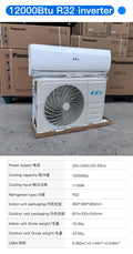 Wall-Mounted Air Conditioner - 9000/12000 BTU 1/1.5HP Cooling