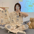 Women's Summer Japanese Short Sleeve Cardigan + Pants 3-Piece Set 2026 - 3-Piece Set Cardigan Apricot