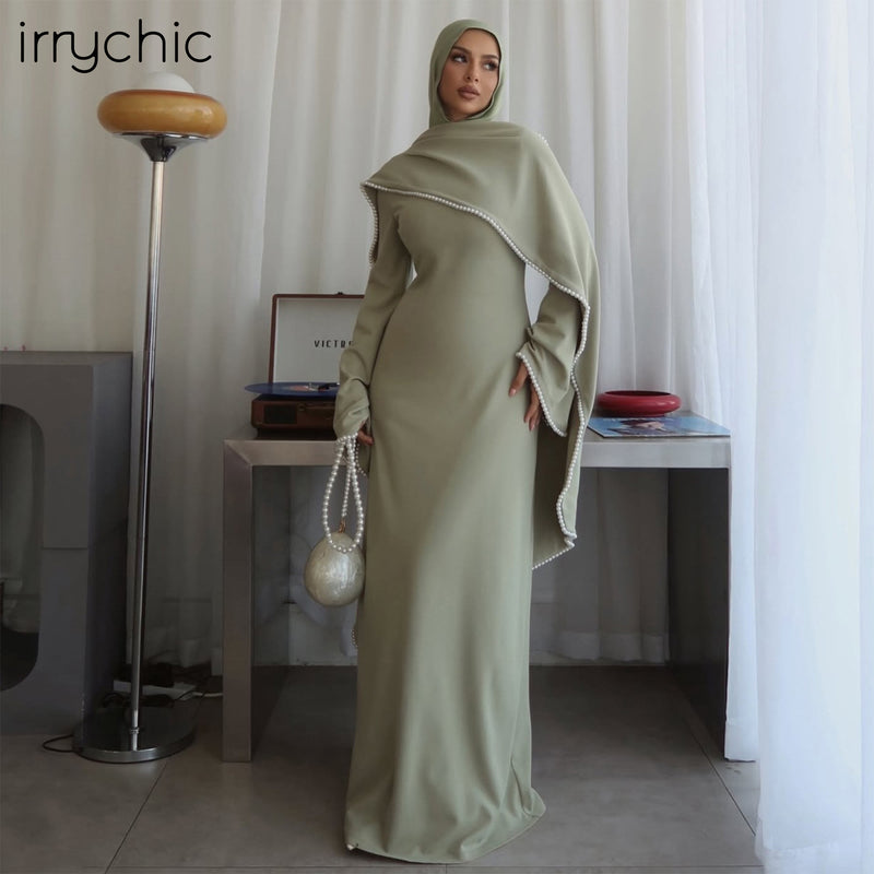 Aiyirui Beaded Shawl + Long Sleeve Dress LR1167