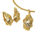 Western Exquisite Asymmetric Cutout Luxury Creative Geometric Texture Cross-Border Earrings Necklace Set Women
