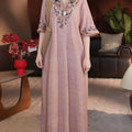 Plus Size Heavy Embroidery Loose Slimming Long Dress
