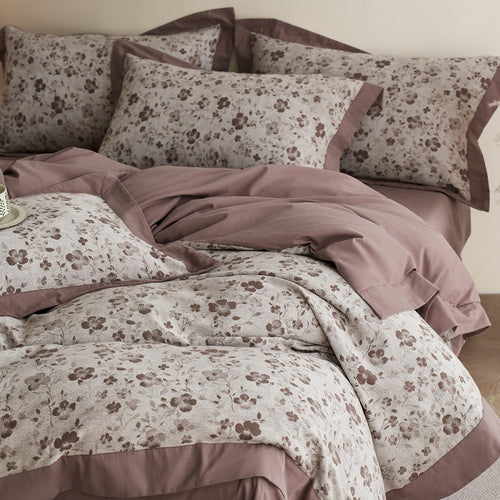 100% cottonbrushed/fuzzyJacquard4-piece setthickenedflat sheetduvet coverfitted sheetwarm
