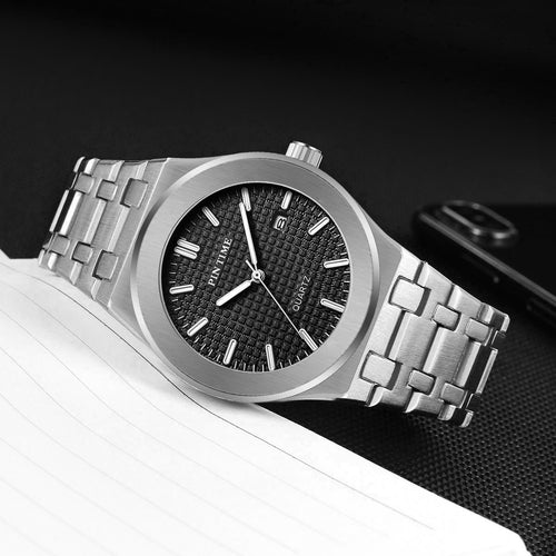 PINTIME Overseas Watch Quartz Mens Watch Niche Waterproof Formal Sports Steel Band Watch Drop Ship