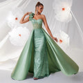 Women's Strapless One-Shoulder Sequin Waist-Cinching A-Line Classic Socialite...
