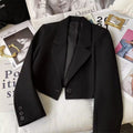 Women's Fall Versatile Designer Petite Cropped Blazer + Jacket 2026 - Black