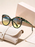 Fashionable Cat-Eye UV-Proof Trendy New Import Influencer Out Print Style of Personality Premium Sunglasses