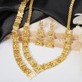 Overseas Dubai Middle East Copper Gold Plated 4th Corner Star Jewelry Set Women Necklace Bracelet Set Earrings Bride Wedding Set