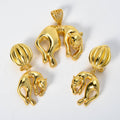 Overseas Western ins Breeze Copper Material 18K Gold Leopard Design Pendant Necklace Earrings Set 2-Piece Set Women Set