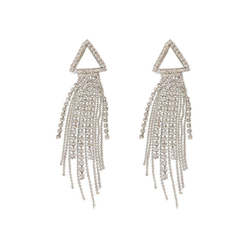 Rhinestone Heart and Flower Square Stud Earrings - view 5