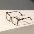Big Frame Retro Plano Women Face-Slimming Glasses Full-Frame Asymmetric Lens Clear Frame Men Trendy Anti-Blue