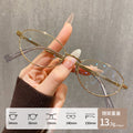 Beesfen 30920Y Premium Bare Face Book Nerd Glasses Clear Cold Feel Ultra-Light Pure Titanium Cat-Eye Glasses Frame Wholesale