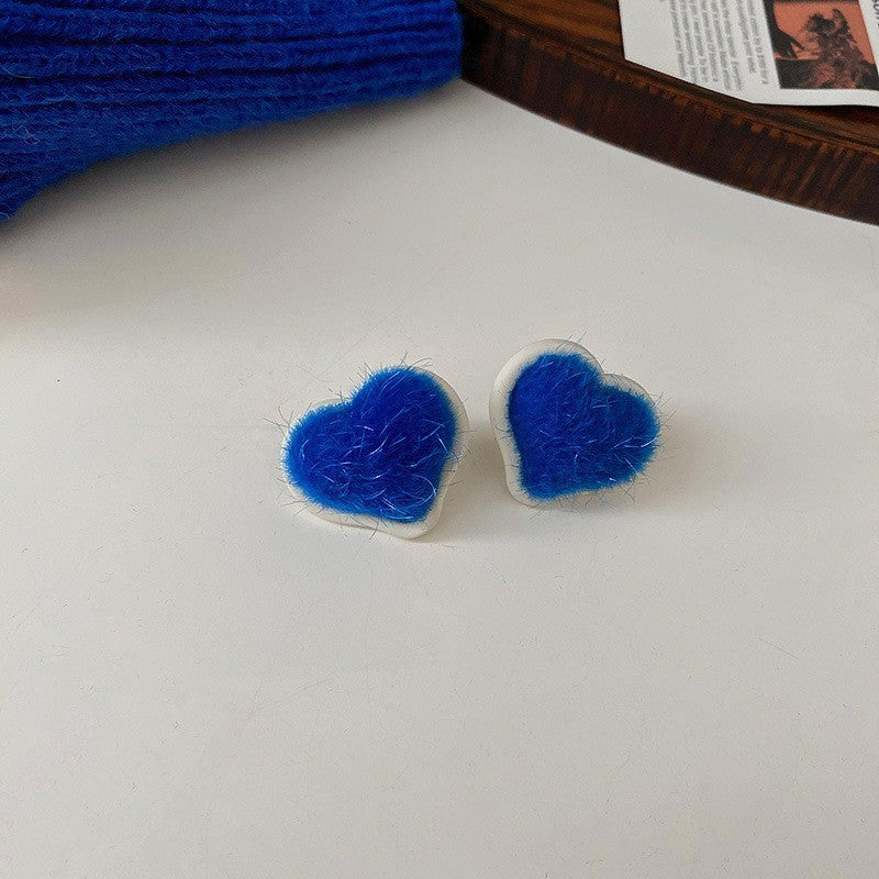 Klein Blue Flower Heart Geometric Earrings - view 8