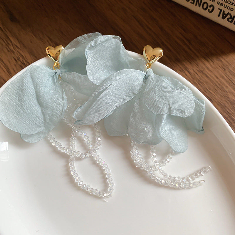 Oversized Pleated Flower Clip-On Earrings - view 9
