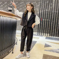 Girls' Korean Blazer & Vest Set