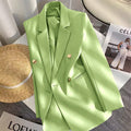 Women's Fall Korean School Loose Blazer + Top 2026 | Casual Blouse - Houndstooth Pants