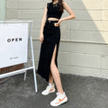 Summer Slimming Petite High Waist Slit Skirt + Long Skirt