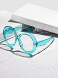 Round Big Frame Plano Women Overseas American Outfit Blue-Light Glasses Frame Influencer Street Snap Personality Trendy Frame