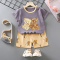 Women's Summer Cotton Short Sleeve Set 2026 | 2 Piece Outfit Set - Orange
