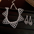 Paris Lace Cutout Rhinestone Jewelry Set Light Luxury Niche Set Banquet Party Ambient Feel Necklace