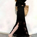 Summer Elegant Slimming Lace High Waist Slit Skirt + Long Skirt