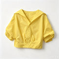 Youthful Petite Puff Sleeve Short Sleeve Lapel Collar Shirt + Jacket + Tee