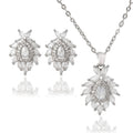 Western Exquisite Fashionable Light Luxury Colorful Cubic Zirconia Copper Gold Plated Necklace Stud Jewelry Set Niche Women Exquisite Elegant