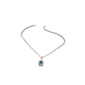 French Clear Cold Feel Ice Blue Square Rhinestone Necklace Light Luxury Premium Clavicle Chain Women Exquisite Jewelry Set