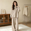Fall-Winter Relaxed Knit Wool Sweater + Pants + Top 2-Piece Set