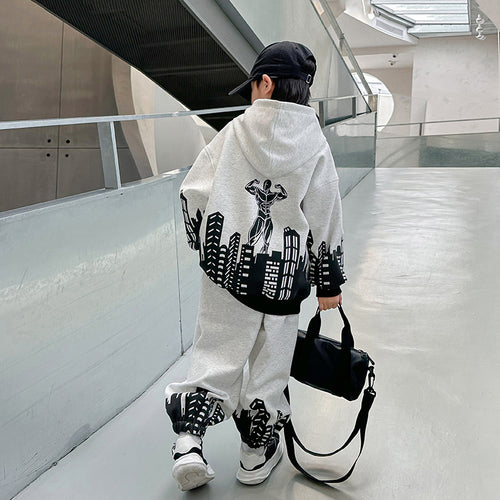 Boys' Korean Style Hoodie 2-Piece Set
