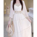 Women's Ethnic Elegant Sun-Protection Loose Dress + Cardigan + Camisole + Shawl 2-Pie - As Pictured
