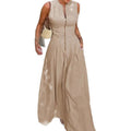 Women's Office Fashion Sleeveless High Waist Fitted Dress + Long Skirt 2026 - Green