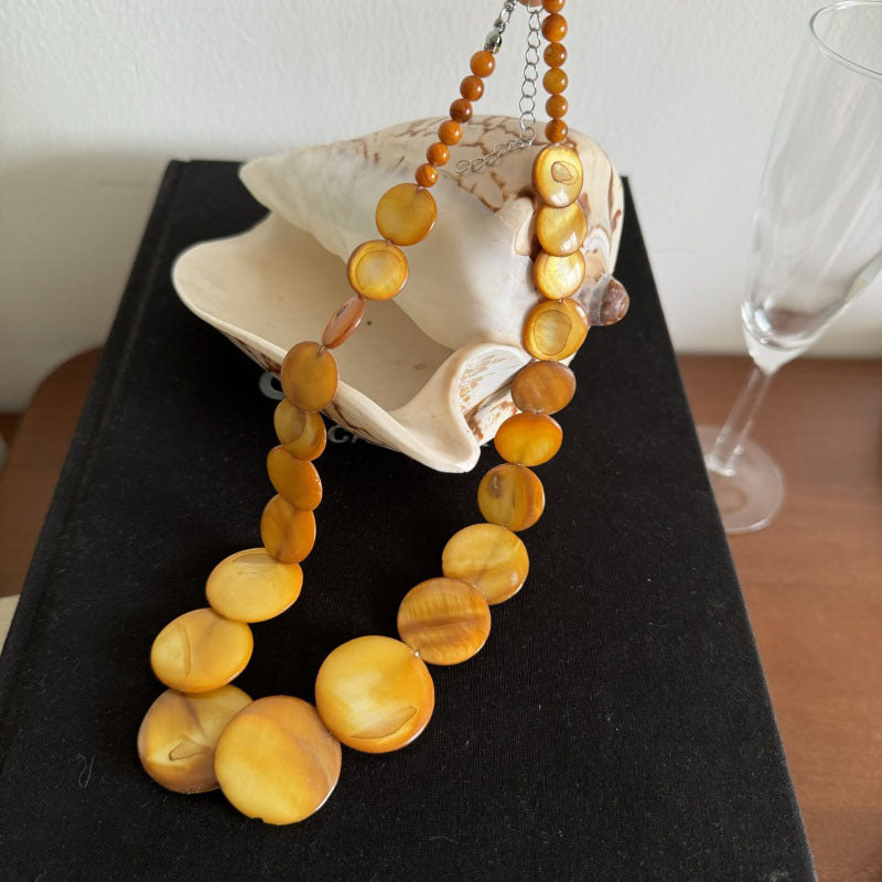Beach Shell and Pearl Layered Necklace - view 10