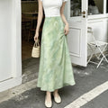 Summer French Fashion High Waist Floral Skirt + Long Skirt