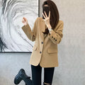 Women's Spring Office Korean Petite Blazer + Top 2026 | Casual Blouse - Red