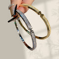 Overseas New Starry Sky h Bangle Fashionable Paris Bridge Set Inlay Full Diamond Bracelet Women Copper Coated 18K Light Luxury Hand Jewelry