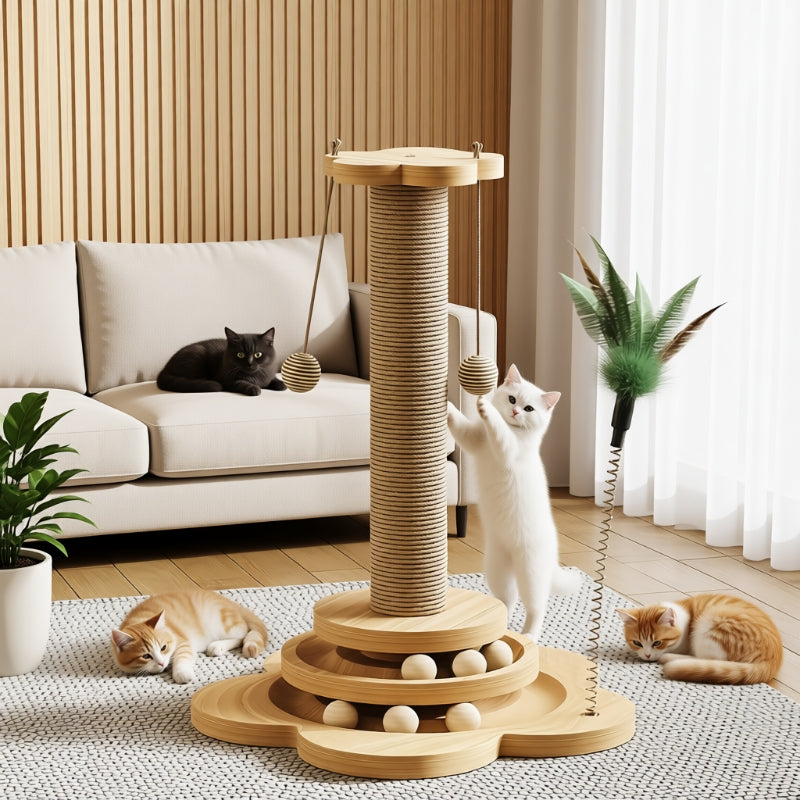猫抓柱抓板耐磨不掉立式一体爬架解闷猫咪玩具麻绳耐抓剑麻攀爬