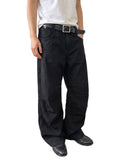 eme washed blue french blue overalls destroy wrinkles cleanfit straight casual wide leg pants for me