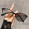 Prescription Light Feel Photochromic Cat-Eye Frame Korean Style Shanghai Bare Face Overseas Magic Tool Big Frame Face-Slimming Frame Prescription Sunglasses