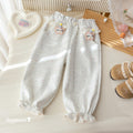 Girls' Heart Print Lace Joggers
