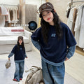 Girls' Faux Layered Striped Long Sleeve Tee & Pants Set