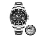 PINTIME Mens Watch Drop Ship Green Creek Ghost Self-Winding Mechanical Clear Base Quartz Watch Men Waterproof