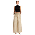 Summer Casual Fashion Tie-Front Lace Trim Loose Wide Leg Pants