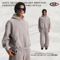 ARTIE Men's Fall/Winter Distressed Ripped Boxy Fleece-Lined Hoodie