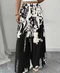 Spring-Summer Casual Fashion Printed Wide Leg Pants + Pants