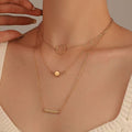 EU/US Import Bestseller Fashionable Accessory Simple Design Detail 3 Layer Choker Personality Versatile Long Style Necklace Wholesale